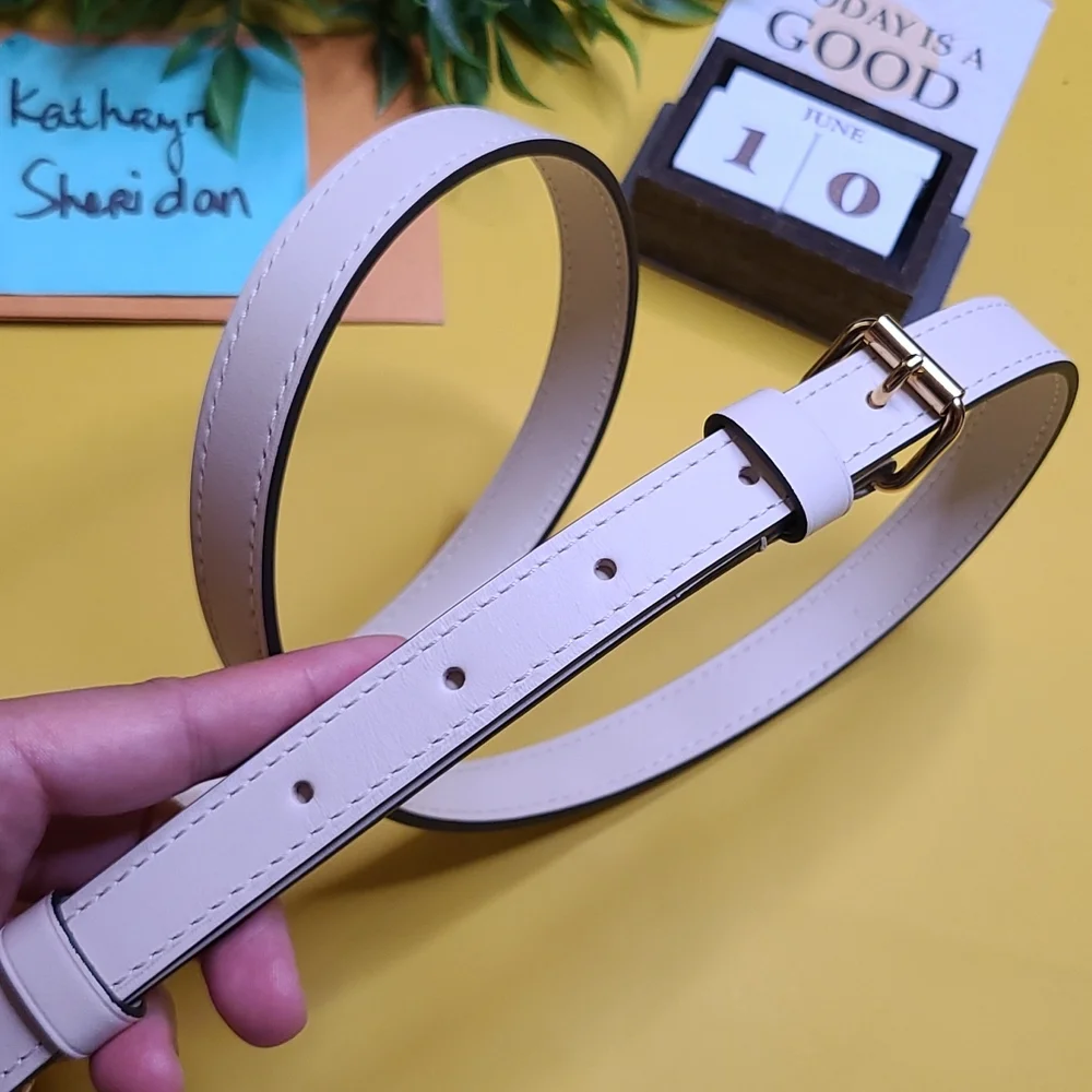 BNEW UNUSED LOUIS VUITTON OFF WHITE ADJUSTABLE CROSSBODY LEATHER STRAP GOLD HW - Picture 1 of 10